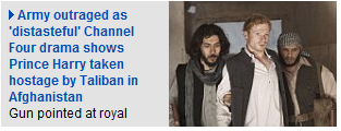 Daily Mail caption reading "Gun pointed at royal"